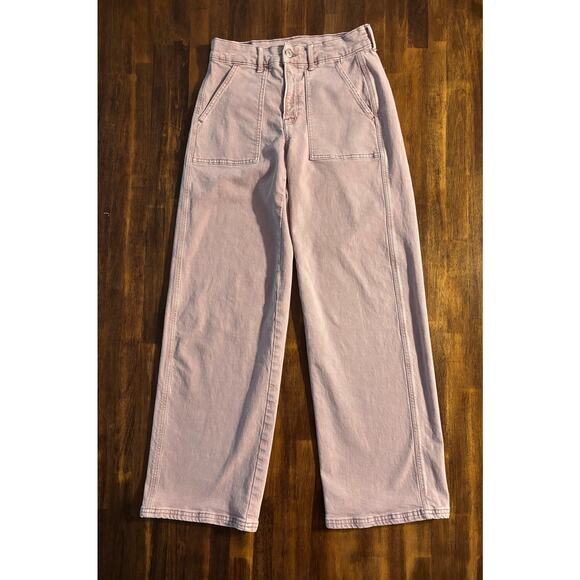 American Eagle Women’s 2 28 x 30 Skater Jean Straight Wide Leg Relaxed Fit Baggy - Picture 1 of 14